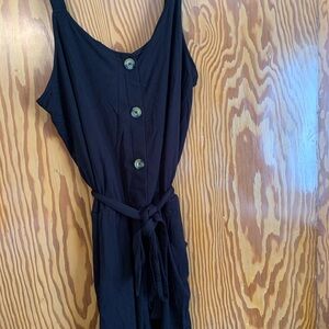 Chic Black Button-Down Jumpsuit